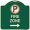 Signmission Fire Zone No Parking and Right Arrow Heavy-Gauge Aluminum Sign, 18" x 18", G-1818-23973 A-DES-G-1818-23973 - alternate 1